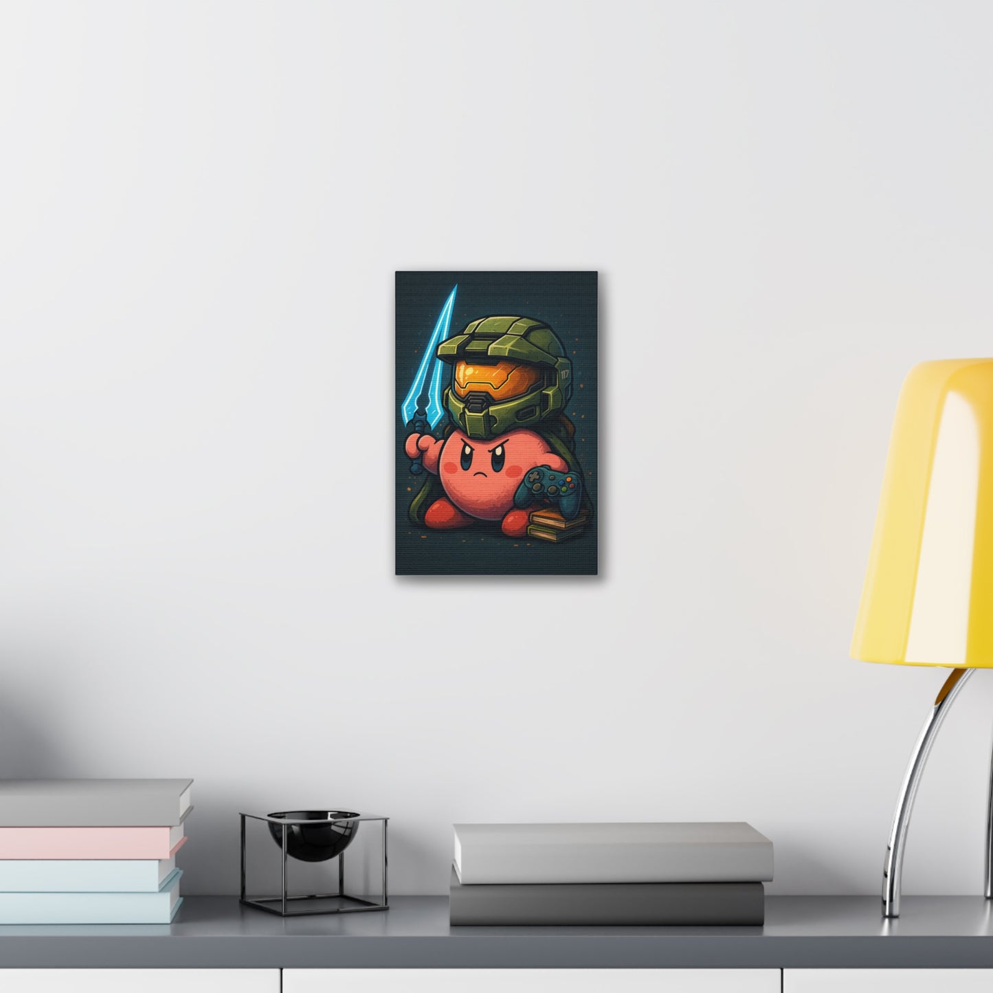 Kirby Master Chief Cosplay - Canvas Print