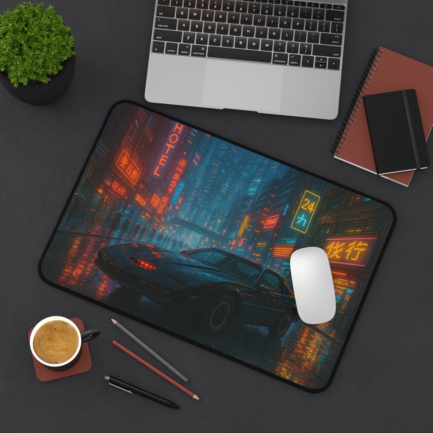 Knight Car in Cyberpunk City - Mouse Pad