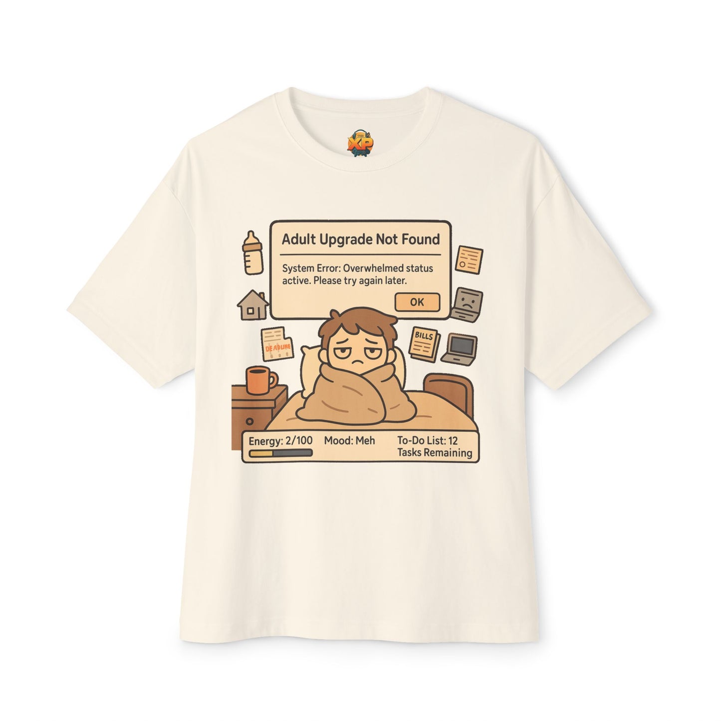 "Adult Upgrade Not Found" - Women's Oversized Boxy Tee