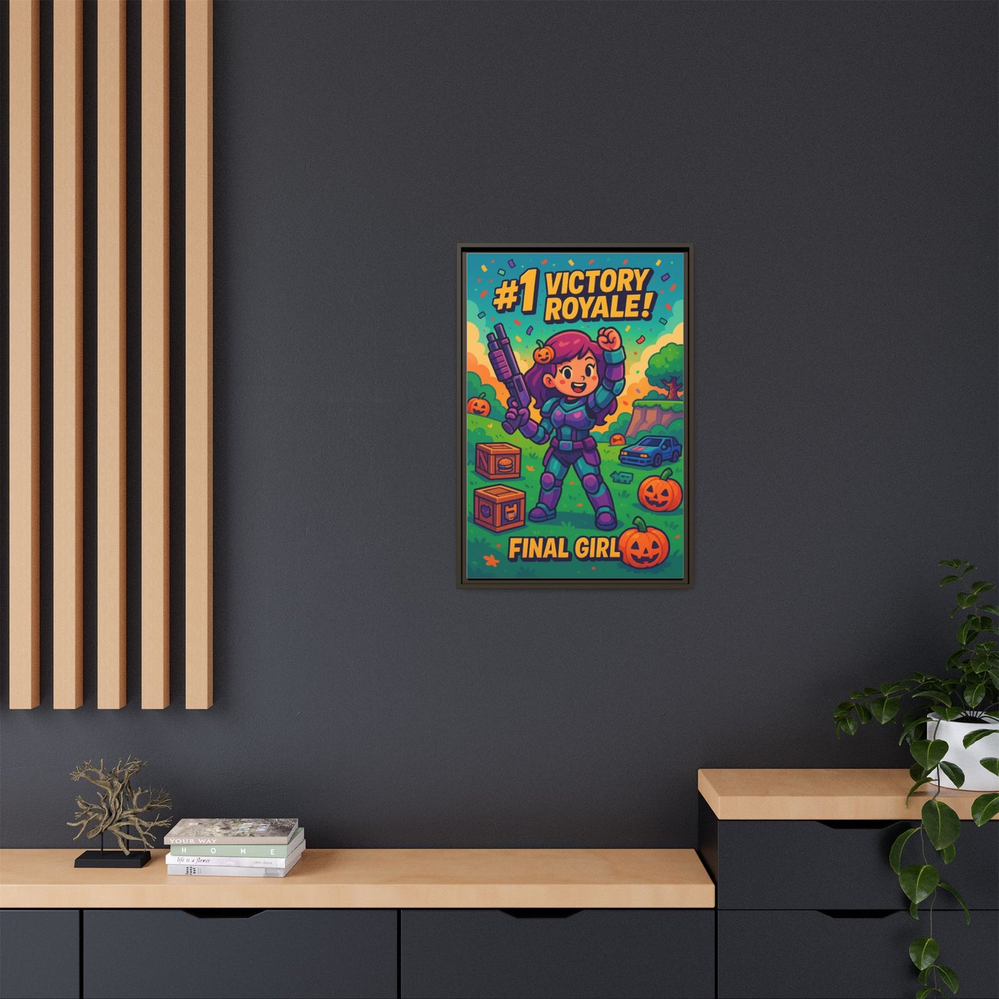 #1 Victory Royale! Final Girl - Framed Canvas Art