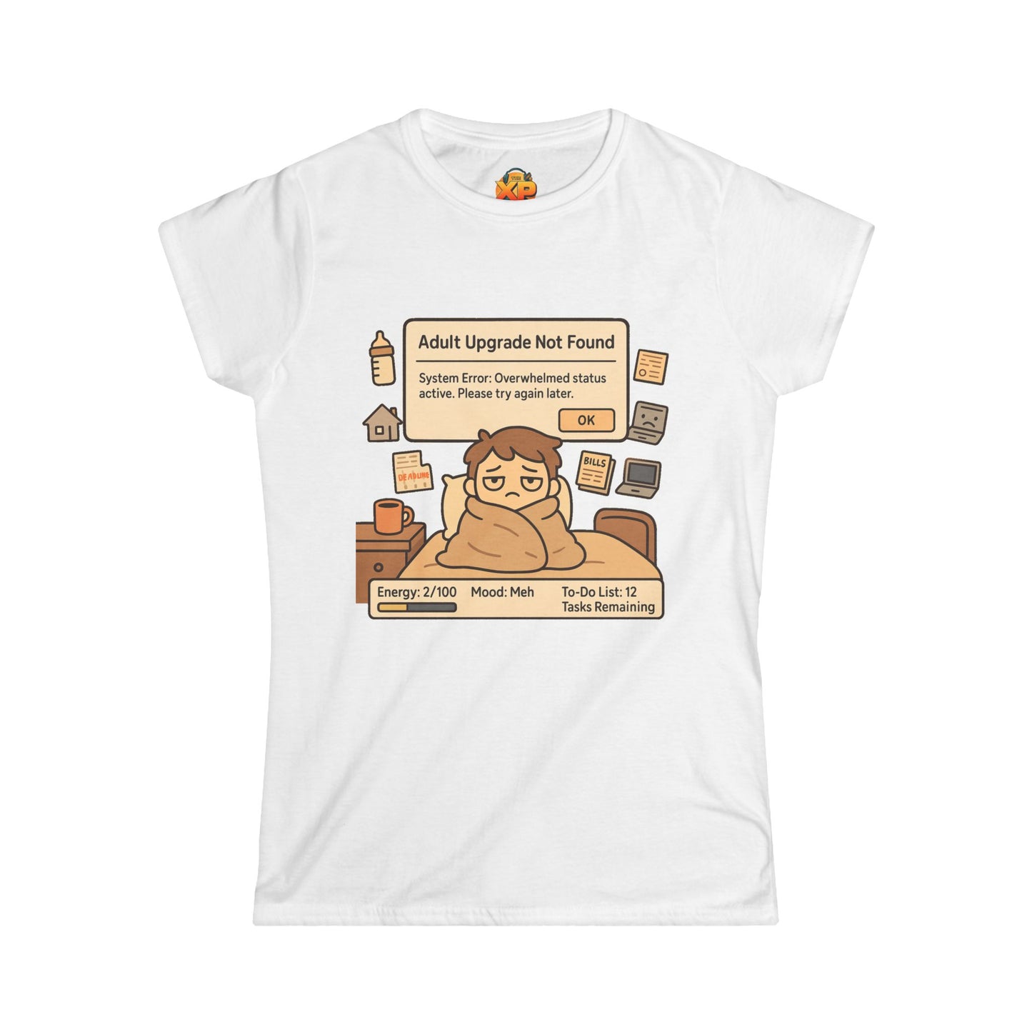 "Adult Upgrade Not Found" - Women's Softstyle Tee