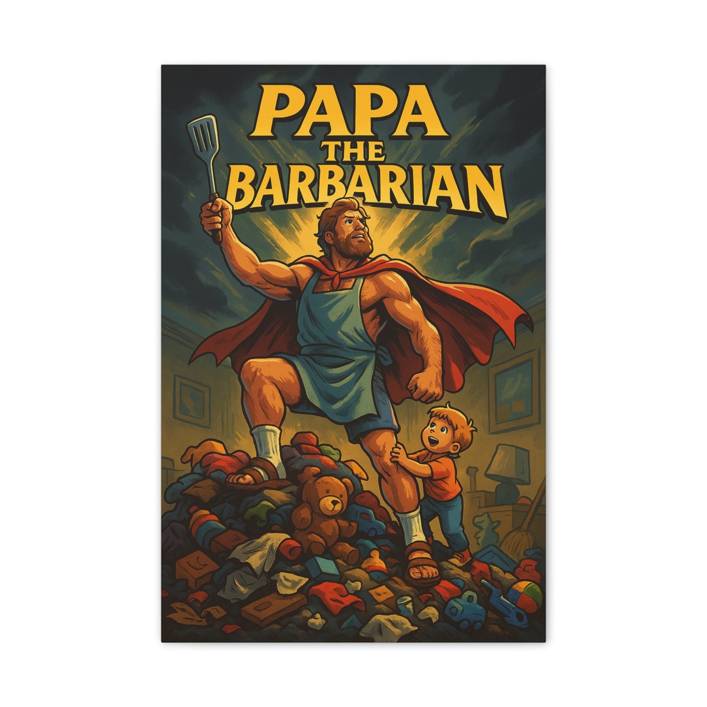 Papa The Barbarian Canvas Art - A Conan The Barbarian Parody