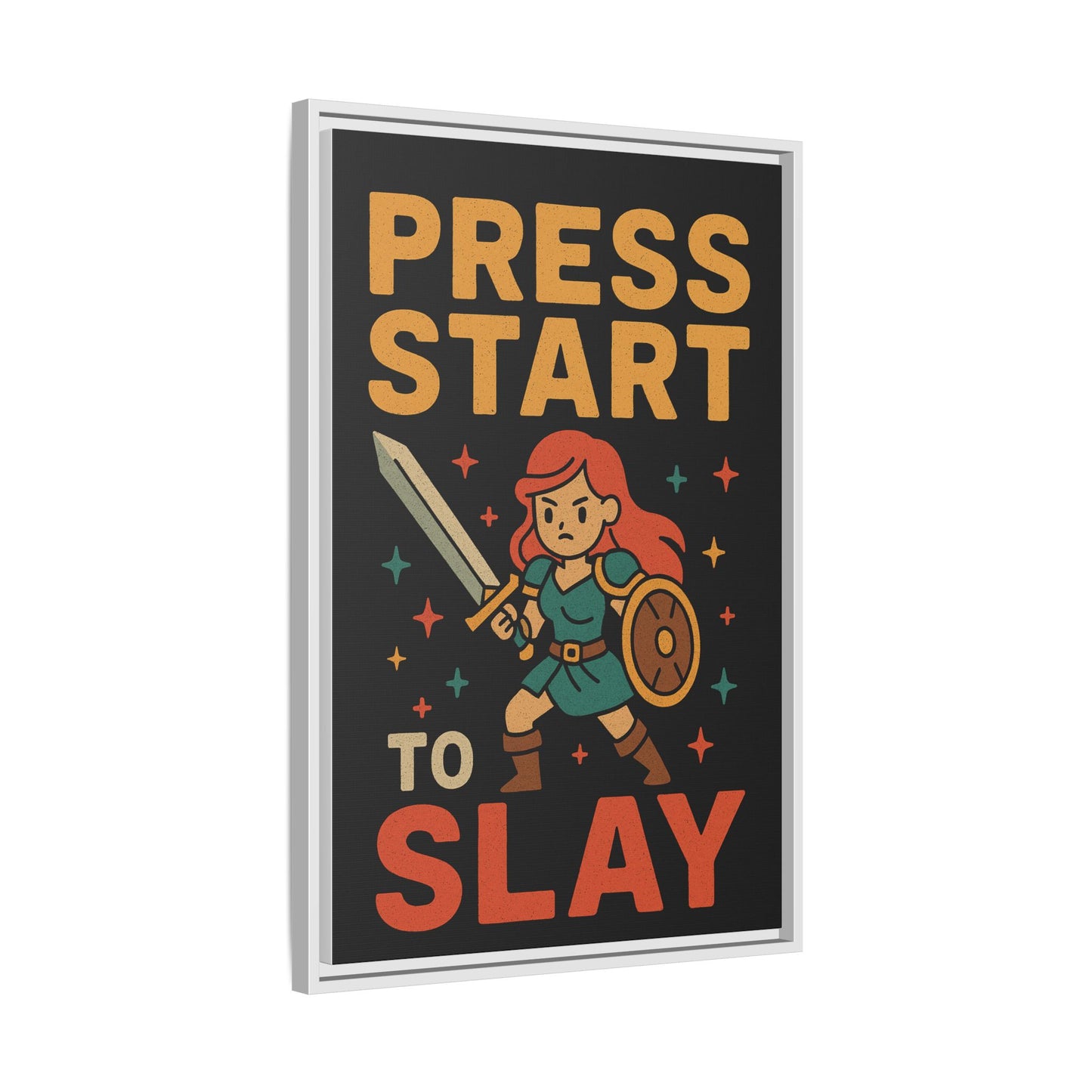 Press Start to Slay - Framed Canvas Wall Art