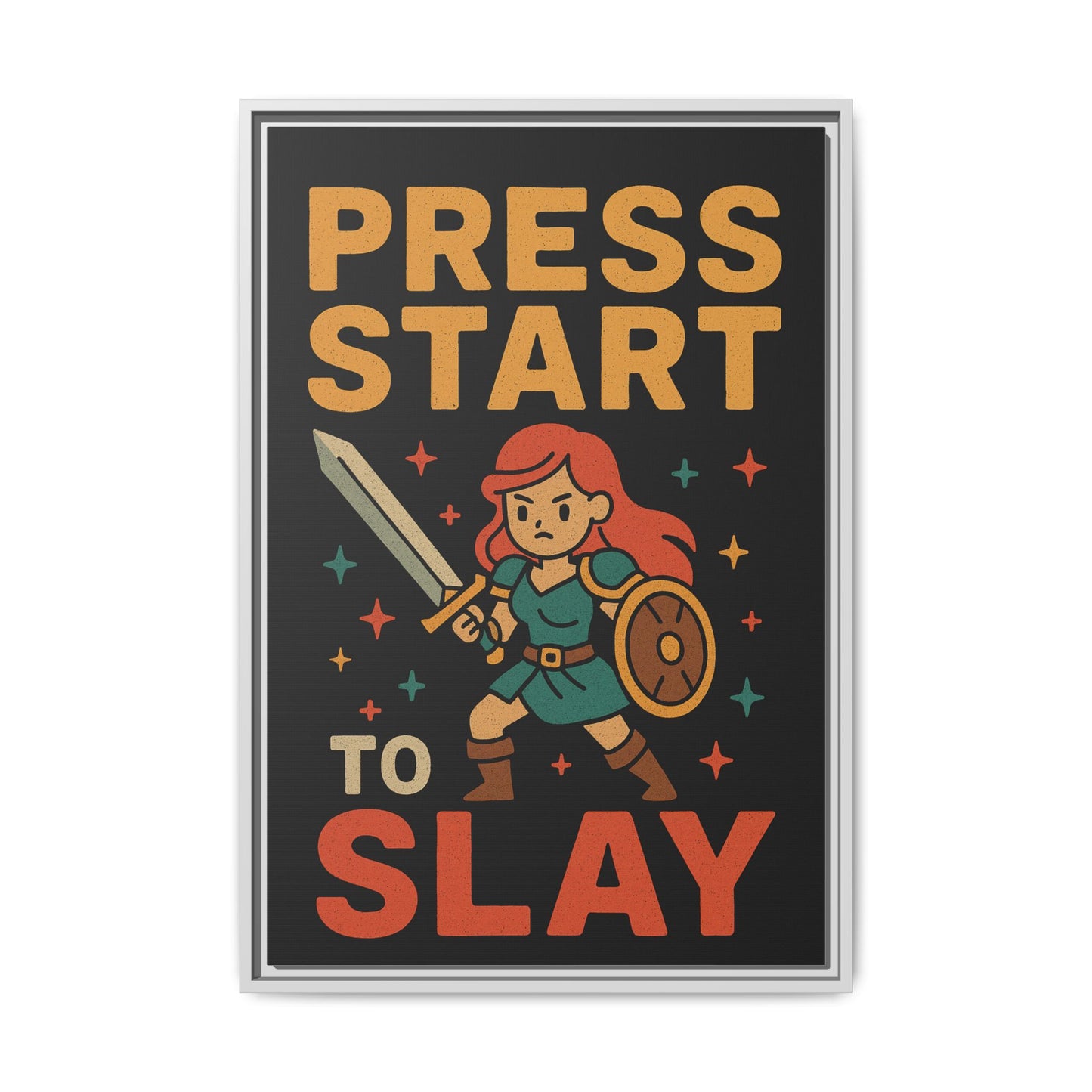 Press Start to Slay - Framed Canvas Wall Art