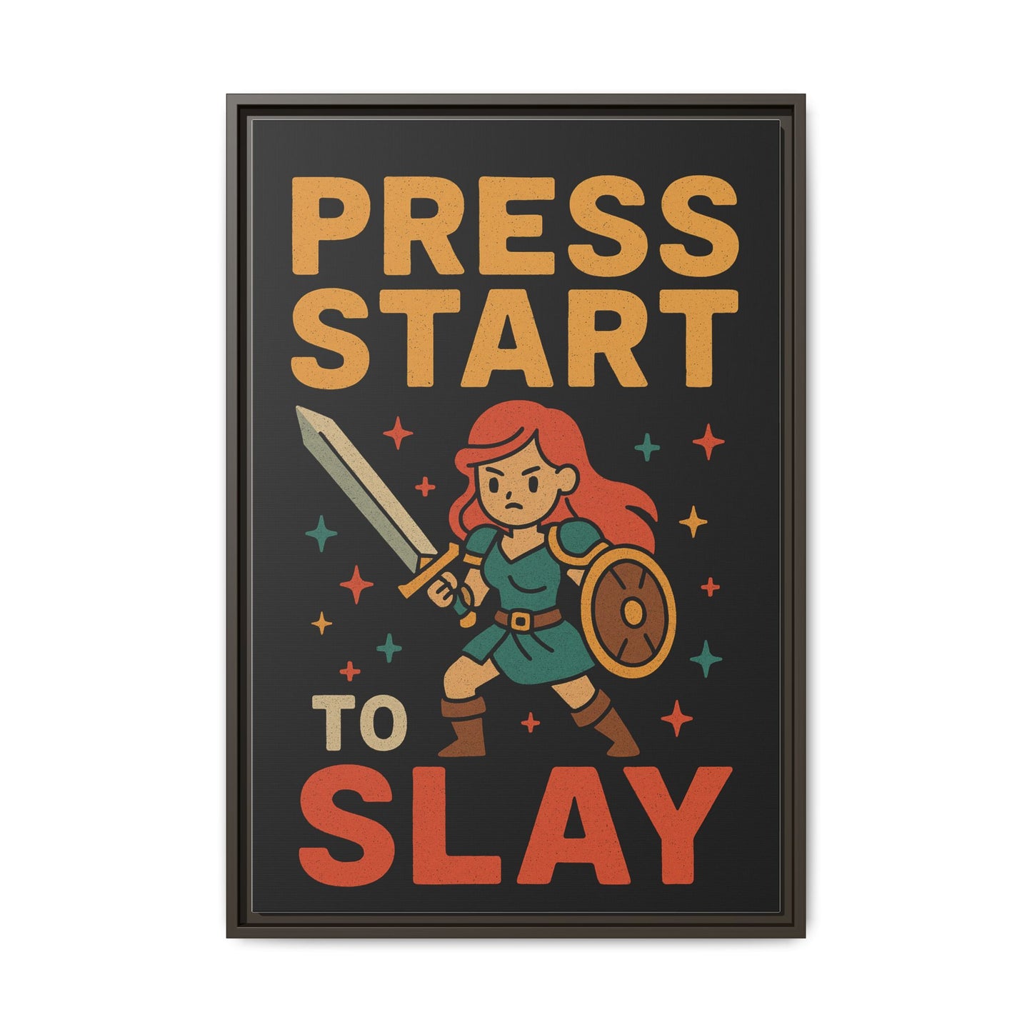 Press Start to Slay - Framed Canvas Wall Art
