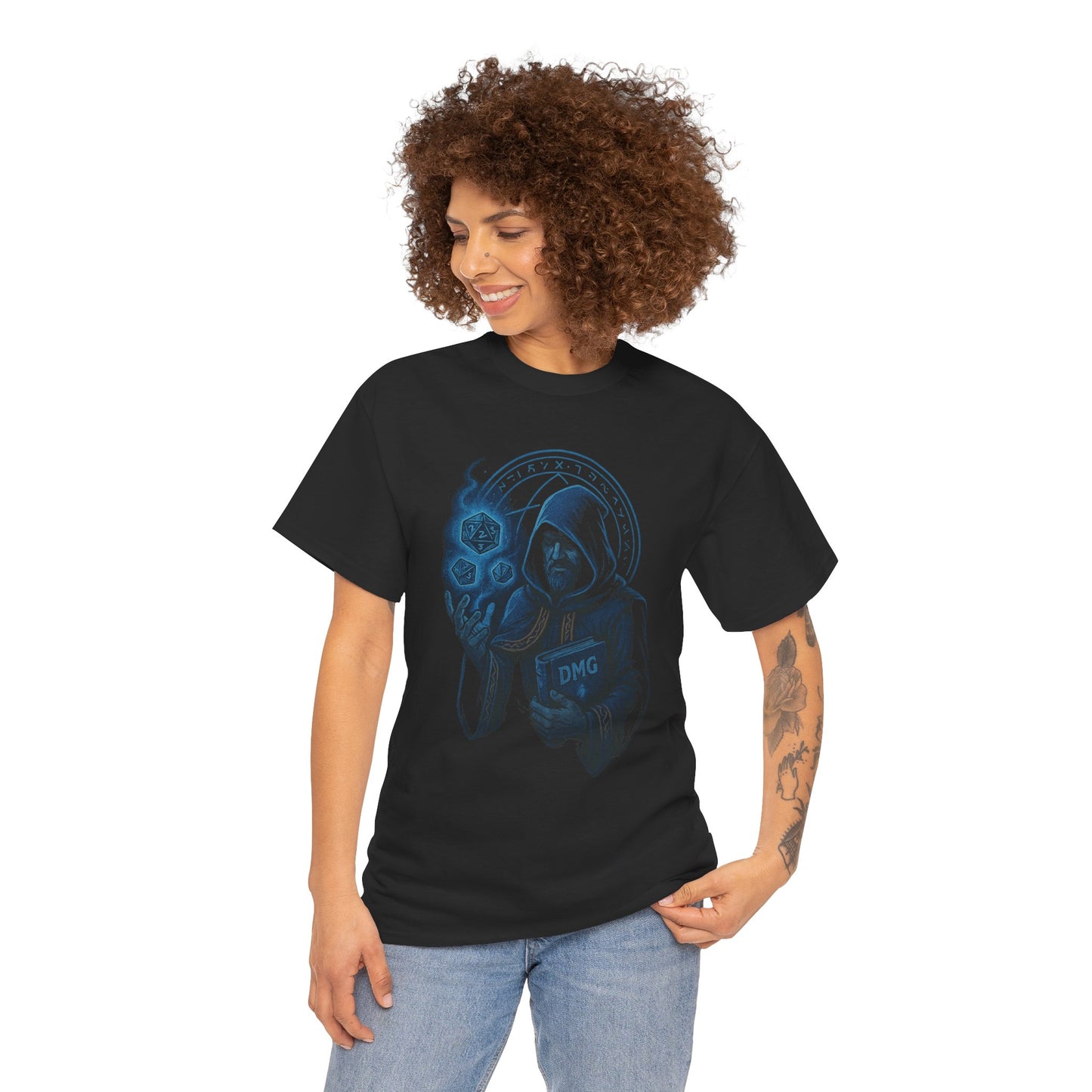 Nerdcore Icons - The Dungeon Master (Blue) - Unisex Heavy Cotton Tee