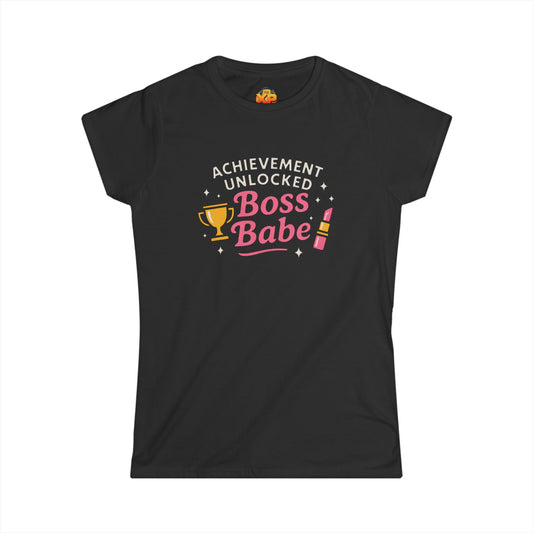 Achievement Unlocked Boss Babe - Women's Softstyle Tee