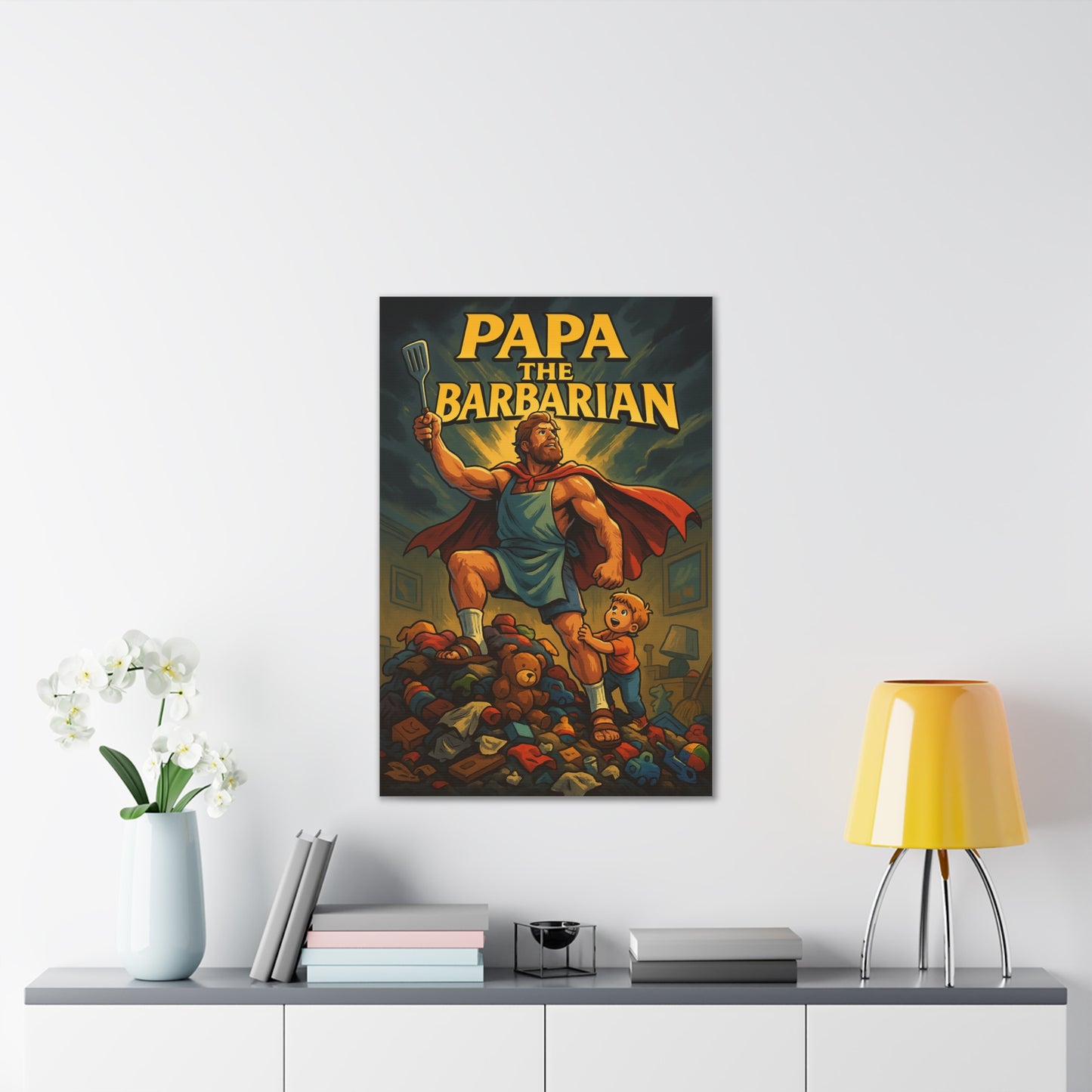 Papa The Barbarian Canvas Art - A Conan The Barbarian Parody