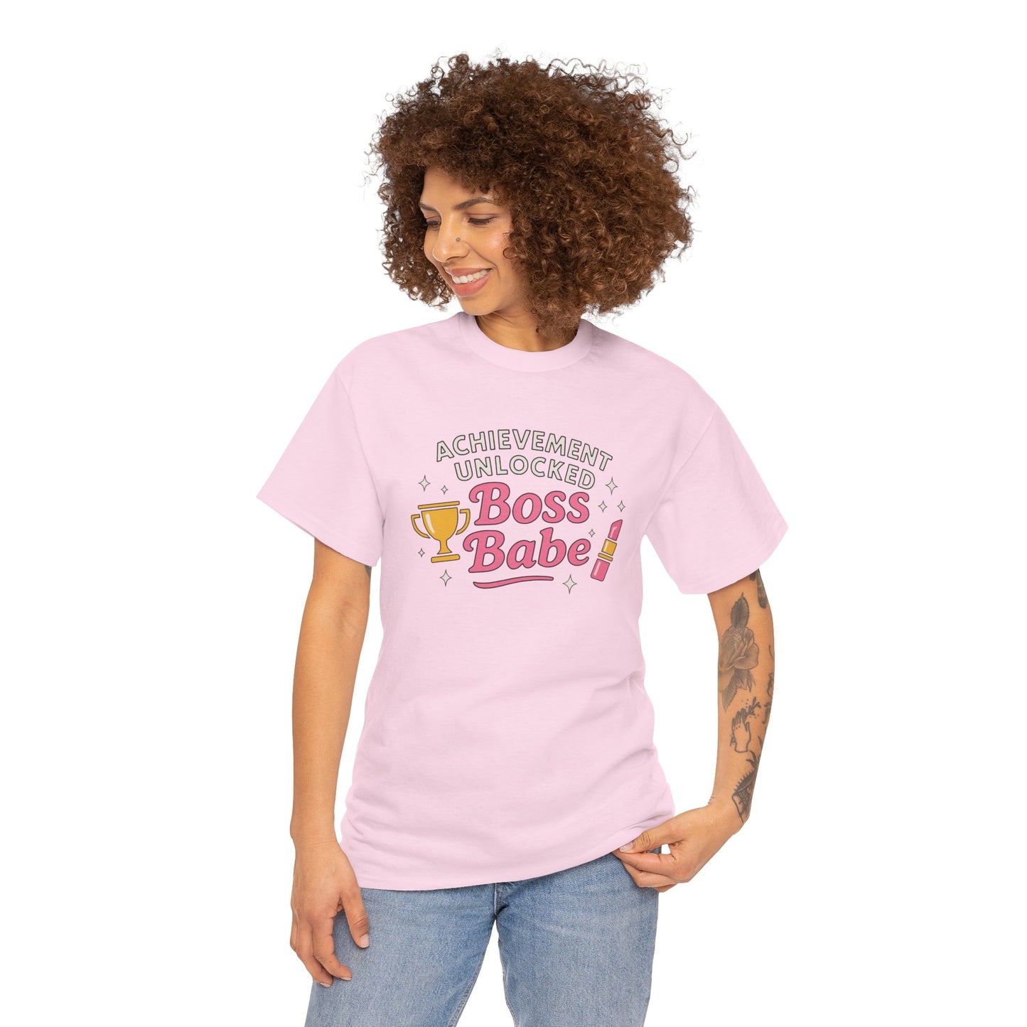 Achievement Unlocked Boss Babe - Women's Heavy Cotton Tee