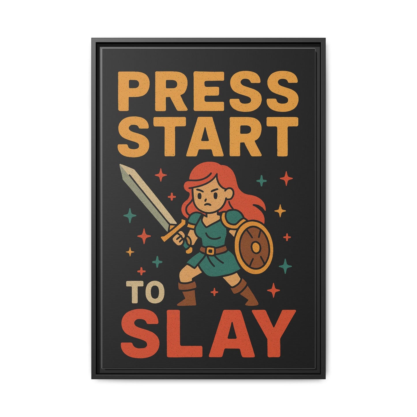 Press Start to Slay - Framed Canvas Wall Art