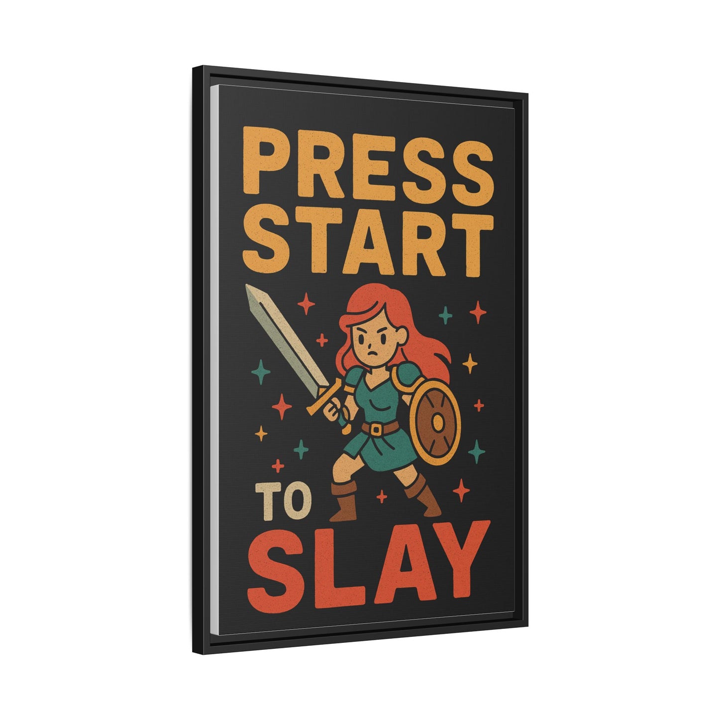 Press Start to Slay - Framed Canvas Wall Art