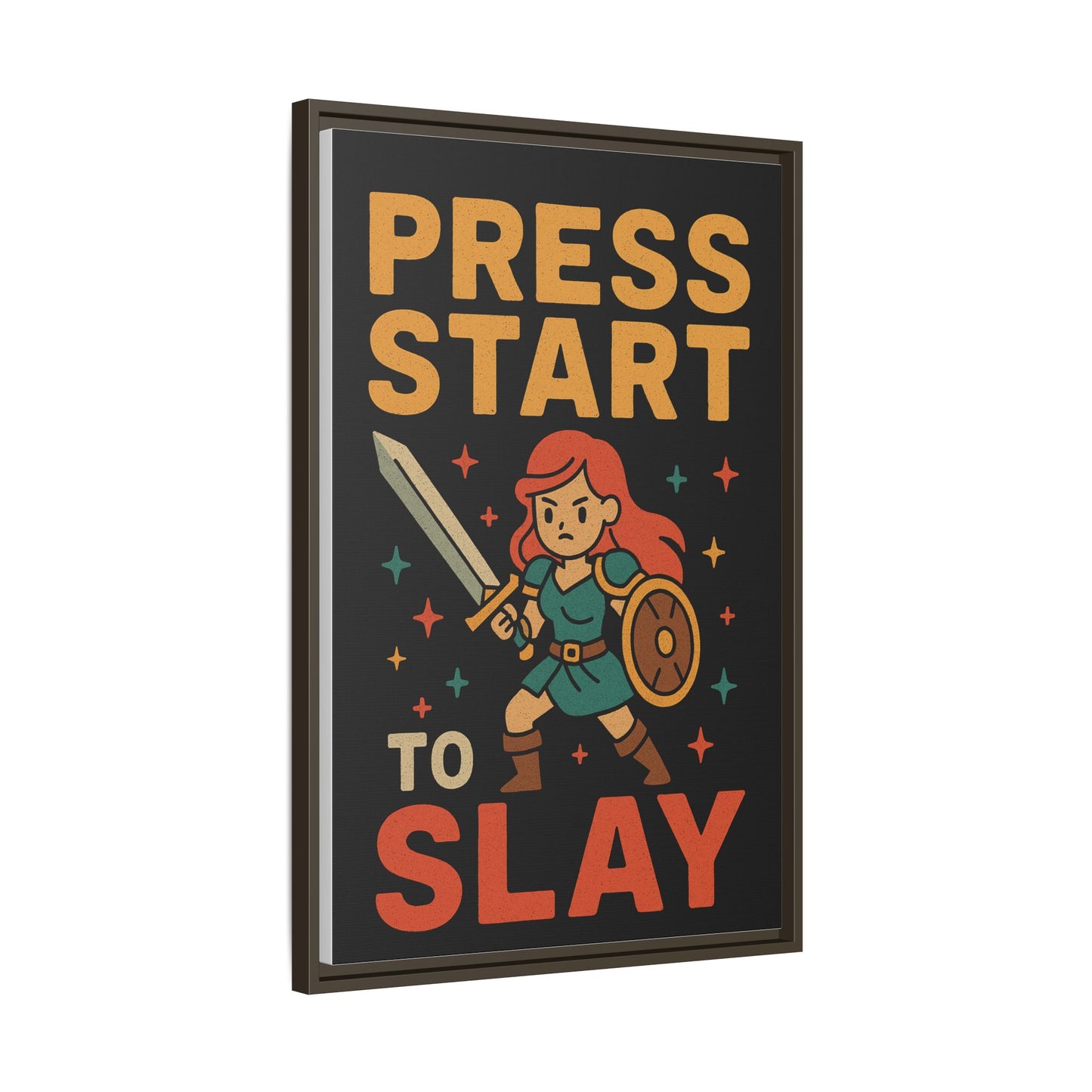 Press Start to Slay - Framed Canvas Wall Art