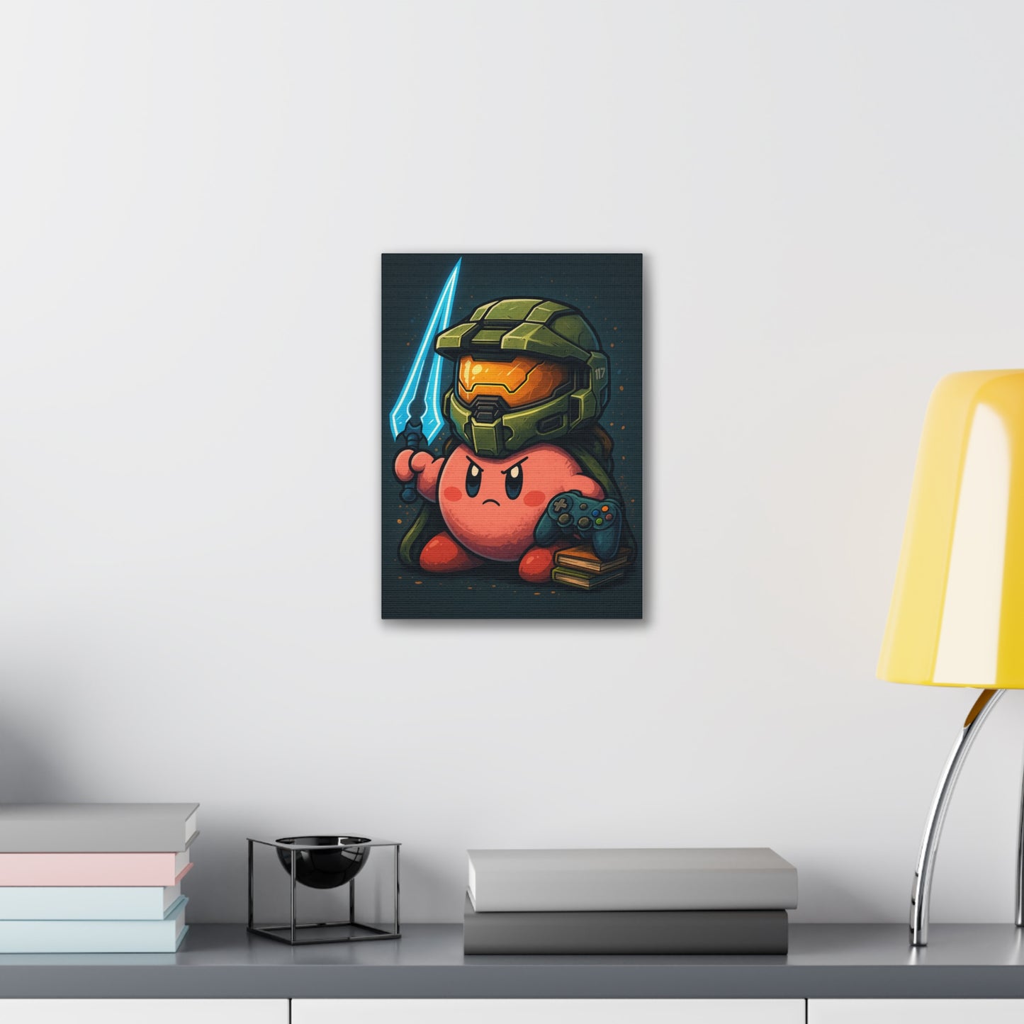 Kirby Master Chief Cosplay - Canvas Print